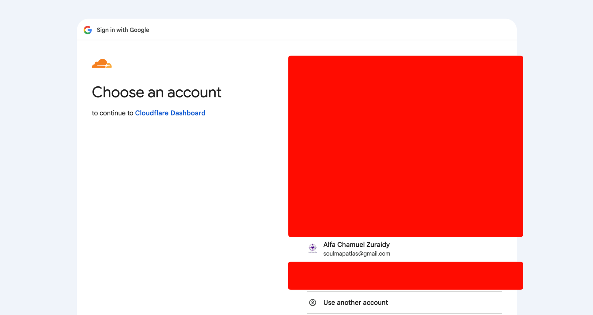 Google account picker — pilih soulmapatlas@gmail.com